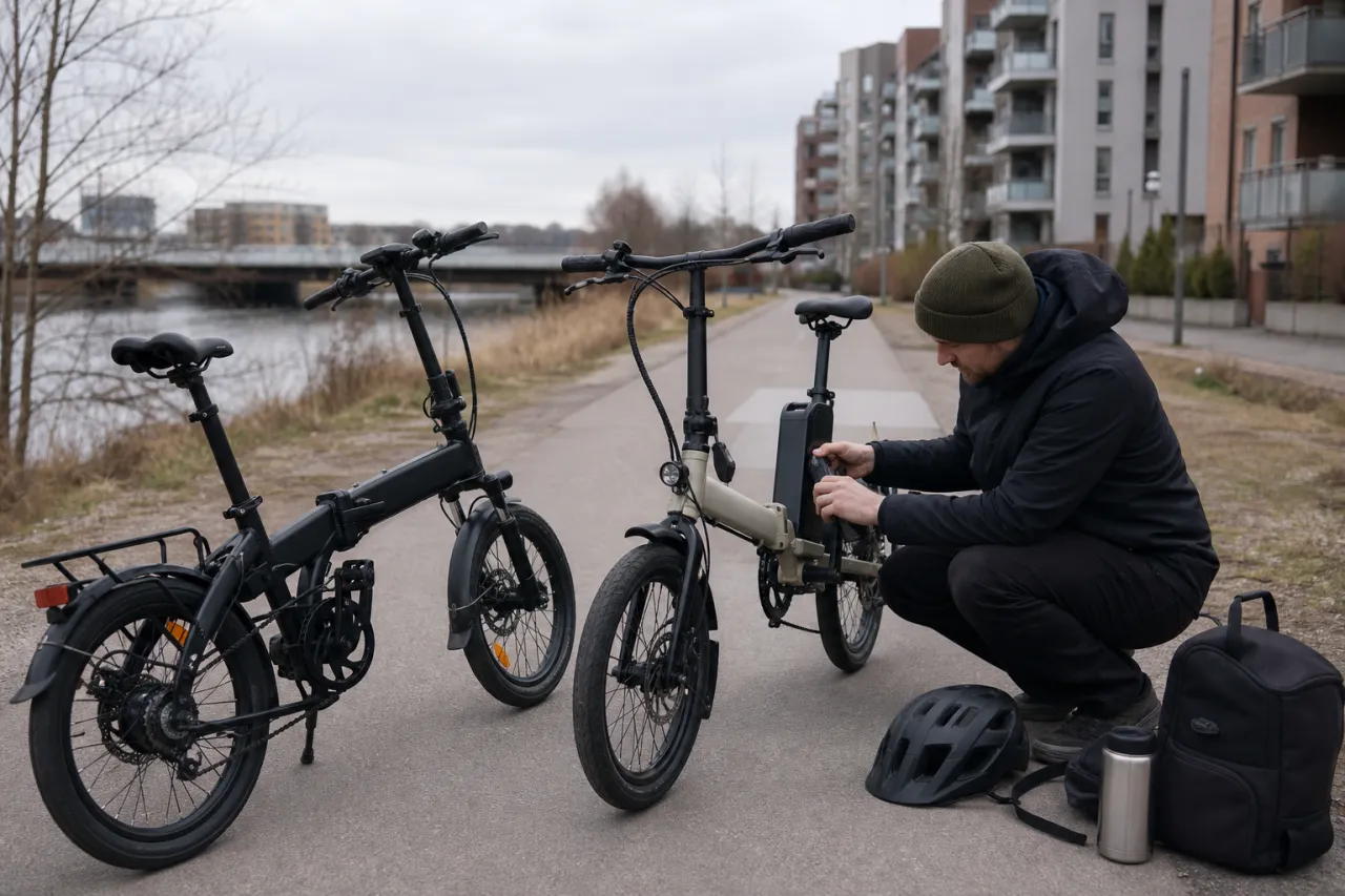 Räckviddstest för hopfällbar elcykel – 380 Wh mot 429 Wh i praktiken