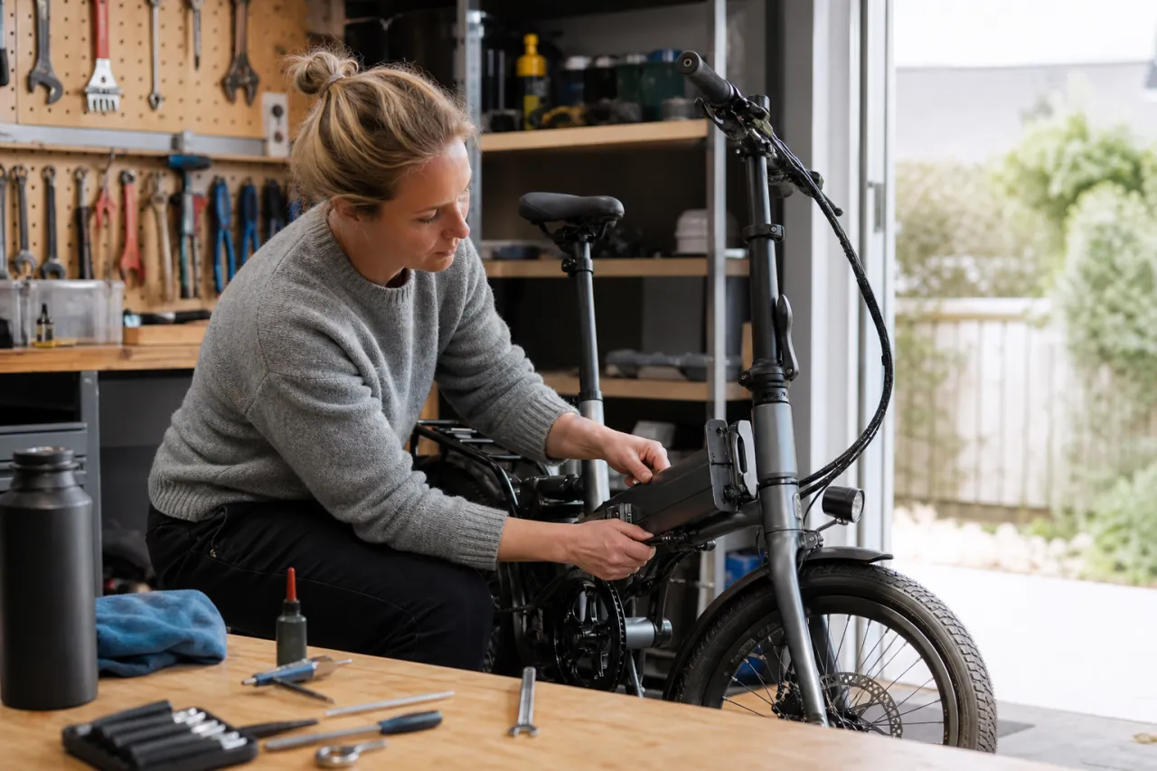 Underhåll av hopfällbar elcykel: så håller du gångjärn, kablar och batteri i skick