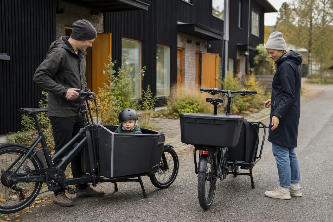 Barnstol eller låda på lastcykel: så väljer du rätt format