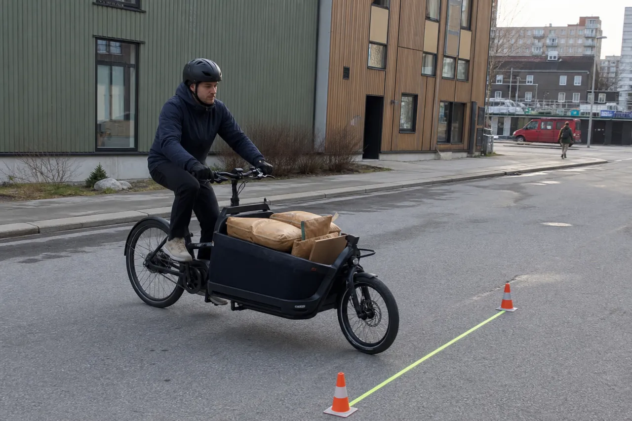 Bromstest: stoppsträcka på lastcykel med full last